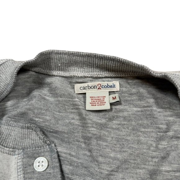 Carbon 2 Cobalt Men's Sz M Medium Light Gray Long Sleeve Shirt w Elbow Patch - Picture 8 of 13